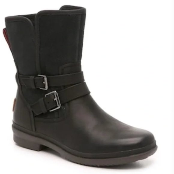 UGG Shoes - Uggs Simms, black leather ankle boots, size 12, women's
